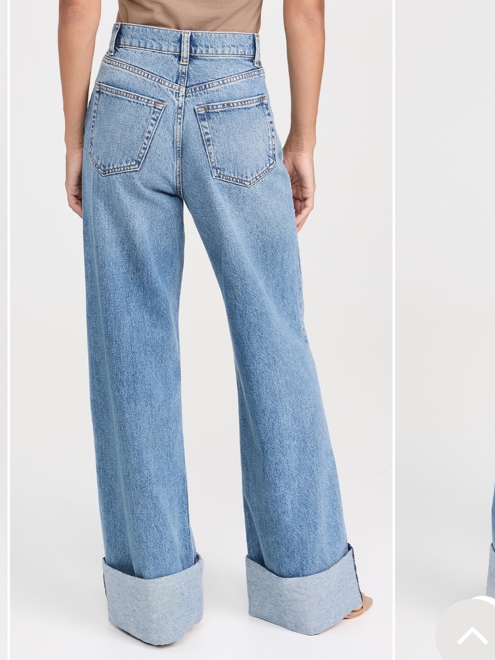 NWT Reformation Jeans Cary Cuffed High Rise Wide Leg Rigid Denver Wash Sz 31 - Picture 2 of 15